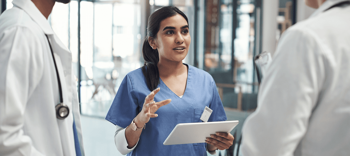 SP Fort Hospital medical team in a hospital corridor